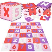Tapis de jeu éducatif SPRINGOS® 36 puzzles lettres colorées pour bébés 175x175cm en mousse