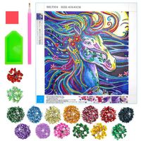 Kit Créatif Pour Filles 4-9 Ans - Peinture Diamants Et Déguisement Princesse - 8 Planches à Picots (licornes Et Princesses)