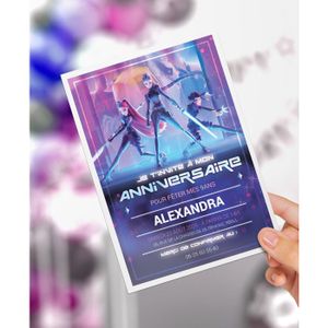 10 Cartes D'invitation Anniversaire à Gratter – Thème Kpop Demon Hunter – Style Néon Fluorescent – Avec Enveloppes – Idée Originale Fête Karaoké - 7