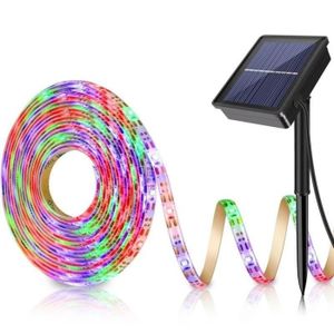 blanc chaud Ruban LED 5m Bande LED Solaire avec 100 LEDs IP65 Etanche 2 Modes D/écoratifs Panneaux Solaires Bande Lumineuse Int/érieur ou Ext/érieur pour Maison Jardin Mariage Soir/ée F/ête N/öel etc