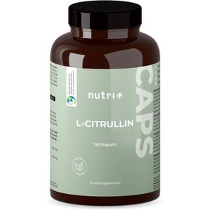 ACIDES AMINES - BCAA Nutri+ L-Citrulline Capsules - 360 Caps hautement dosé + végétalien - Citrulline Malate DL 2:1 - Qualité Premium sans additifs