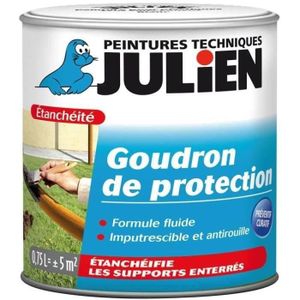 RÉNOVATEUR MATÉRIAUX Goudron de protection fluide noir - JULIEN - 750mL - Anti-humidité et anti-rouille