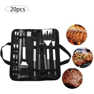 USTENSILE Bbq Tool Set 20 Pièces En Acier Inoxydable Barbecue Fourchette Clamp Brosse D'accessoires Barbecue Grill Ustensiles Pour 100