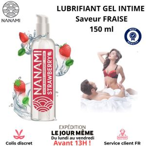 LUBRIFIANT Lubrifiant Sex Vaginal Anal Sexuel Saveur Fraise Gel Intime a base deau Inodore 150 ml