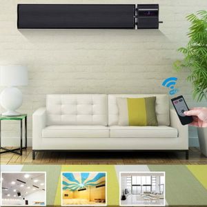 RADIATEUR ÉLECTRIQUE ElectricSun 2800W-1400W noir radiateur infrarouge avec thermostat, montage mural ou au plafond 180x15cm, WiFi Smart Life App