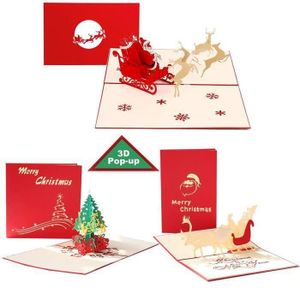 CARTE CORRESPONDANCE Lot de cartes de Noël pop-up 3D avec enveloppes Pè