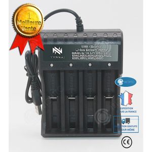 CHARGEUR DE PILES INN® Chargeur Batterie au lithium 3,7 V à 4 emplac