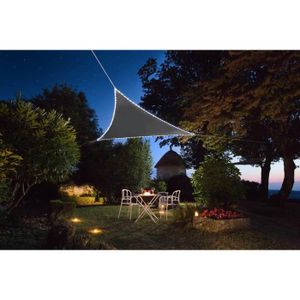 VOILE D'OMBRAGE Voile d'ombrage triangulaire - JARDIDECO - Ardoise - 3,6 x 3,6 x 3,6 m - 160 g/m² - Polyester