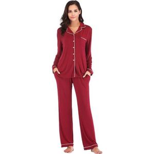 Chemise De Nuit Femme Hiver Longue – Super Douce, Manches Longues, Col U Boutons & Poches S-3XL