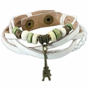 BRACELET - GOURMETTE Bracelet multi-rangs en Bali avec perle en bois et