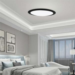 SODIAL Eclairage de plafond a LED ultra-mince plafonniers pour le salon lustres plafond pour la salle plafonnier moderne hauteur 5cm 40 cm de diametre 27W Noir
