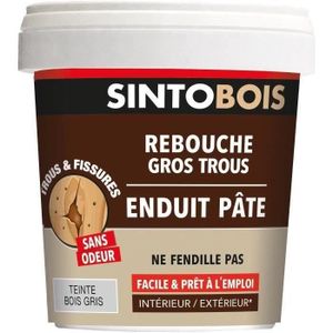 SOUS-COUCHE - ENDUIT SINTOBOIS Pate rebouche bois - 1 kg - Bois gris