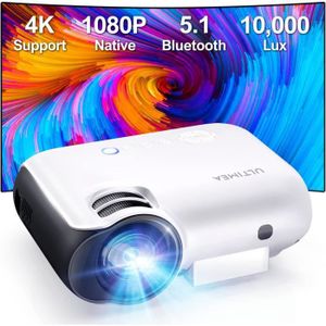Vidéoprojecteur 4K Supportée Videoprojecteur, ULTIMEA 1080P Natif Full HD Projecteur avec 300ANSI 10000 Lumens, Bluetooth 5.1, Apollo P20