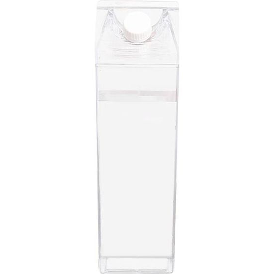 Bouteille D'eau En Carton De Lait Style Rétro - Lot De 2 X 500ML - Transparent Avec Autocollants
