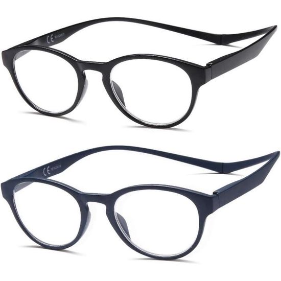 Amcedar Lot 5 Paires Lunettes Lecture Hommes Demi-Trame +2.50 - Acier Inoxydable Avec Charnières à Ressort