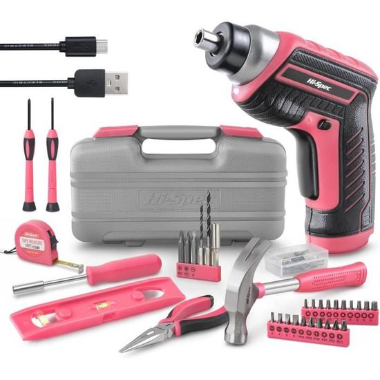 Perceuse Visseuse 12V RoseTool - Mini, Légère (400g) Et Toute Rose ! Parfaite Pour Le DIY Au Féminin