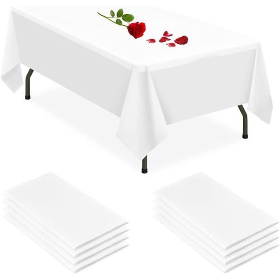 Lot De 4 Nappes Jetables Blanches Pour Anniversaire – Nappe De Mariage