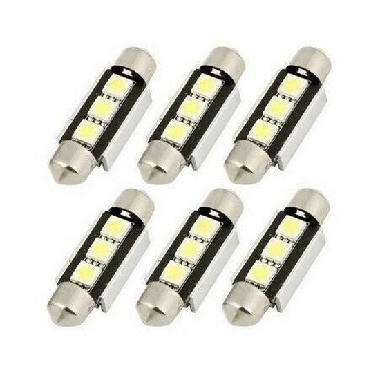 Ampoules 36mm LED C5W 12V Navette 6000K Blanc Xenon Canbus Habitacle