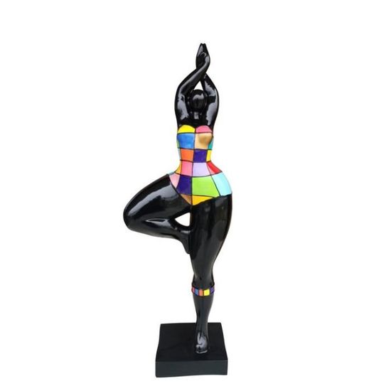Statue Femme Style Nana Niki De Saint Phalle, Avec Coulures De Peinture. Hauteur 28 Centimètres