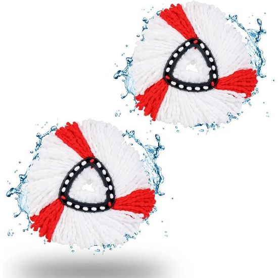 Tête de balai compatible avec Vileda Turbo Mop 2 en 1 Tête de rechange épaisse en microfibre