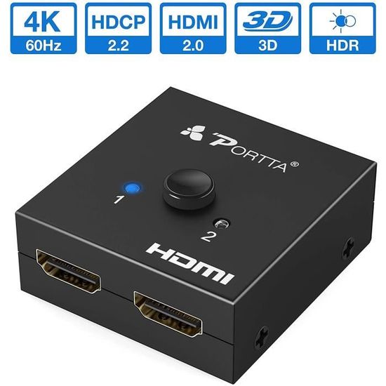 HDMI 2.0 Splitter HDMI 1 Entrée 4 HDMI Sortie Adaptateur Support HDCP 2.2 4 K à 60/30 (2160p) 3d 1080p Pour Pour PS3/PS4/Blu-ray/lecteur DVD Vers