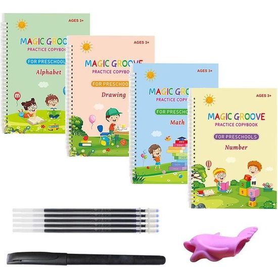 Generic Pack 4 livres Réutilisable de calligraphie magique pour enfants,  cahier d'écriture, magic book à prix pas cher