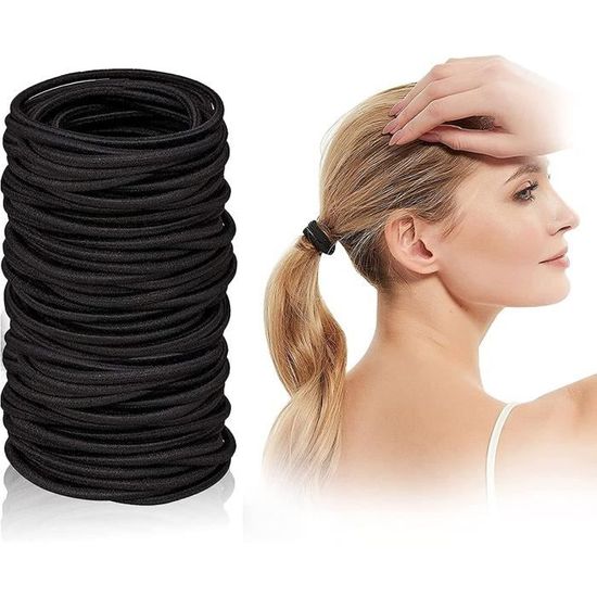 Lot De 100 élastiques à Cheveux Colorés De 2cm - En Polyester/caoutchouc - Pour Filles - Neuf