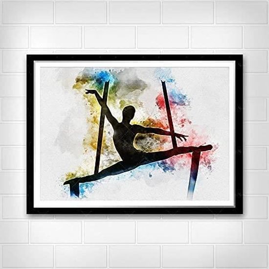 Tableaux Posters et Arts décoratifsYoga Affiche Yoga Chambre Decor Femme  Danseuse Peinture avec cadre 40x60cm[6873] - Cdiscount Maison