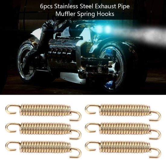 Crochets à ressort de tuyau déchappement de silencieux en acier inoxydable pour lor de scooter de moto ATV 6pcs par Delaman Couleur : Or 