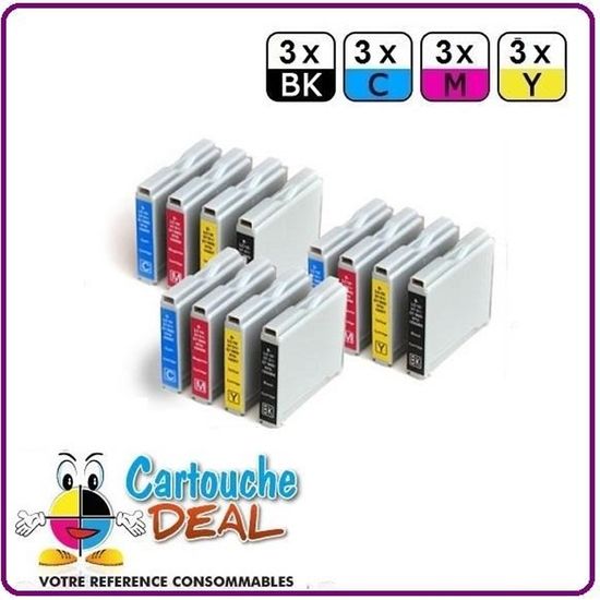 Lot De 2 Cartouches D'encre Cyan Compatibles Brother - Réf. B-LC970C-2 - 15 Ml - Neuf