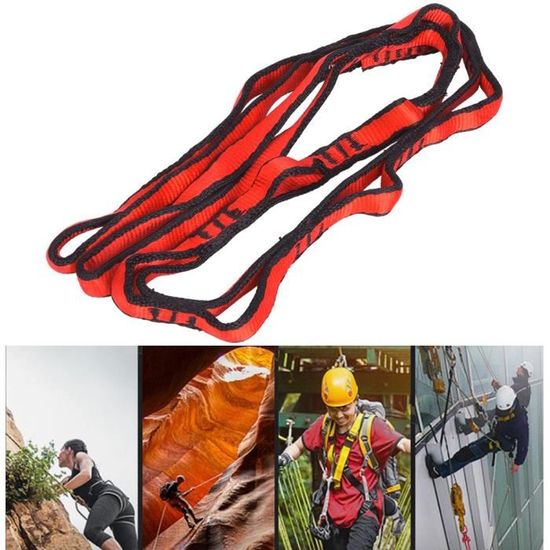 Sangle De Suspension Corde Sécurité 50cm Polyester Avec Mousqueton - Alpinisme Escalade Survie 2000lbs