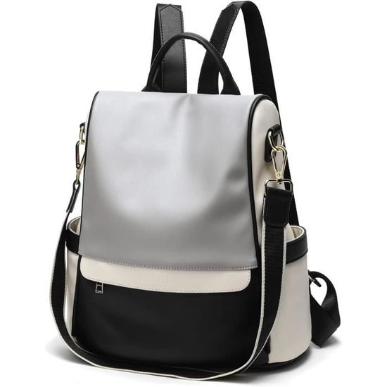 Sac à Dos Femme Cuir PU Noir | Imperméable & Réglable | Neuf Avec étiquettes