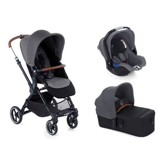 JANE Trio Poussette Kendo Nacelle Micro BB Coque IKOOS Jet black