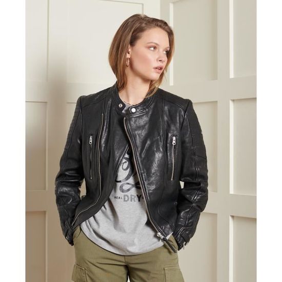 Superdry veste cuir femme discount