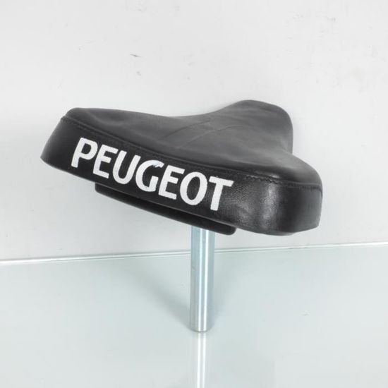 Selle pilote noir pour mobylette Peugeot 103 avec marquage Peugeot boite à  outil - MFPN : marquage Peugeot boite Ã  outil-226049-1N