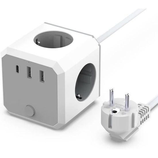 Multipresa Da Tavolo 4 X T13 / 2 X USB-A / 1 X USB-C Alluminio Bianco - Foto 7