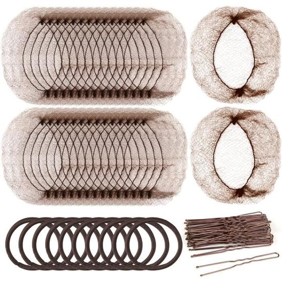 Filet Cheveux élastique Lot 4 Filets à Cheveux Yuxung - Sans Nœud élastique - Pour équitation Et Sport - Couleur Marron Clair Filets Cheveux équitation