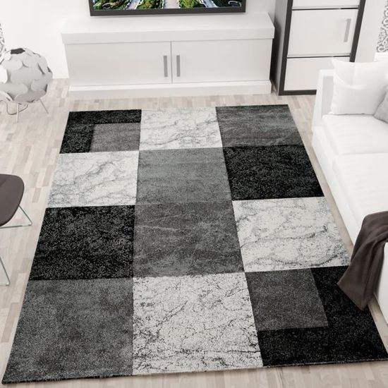 Tapis De Salon Moderne Gris - Dimensions 120 X 170 Cm - Occasion En Polyester