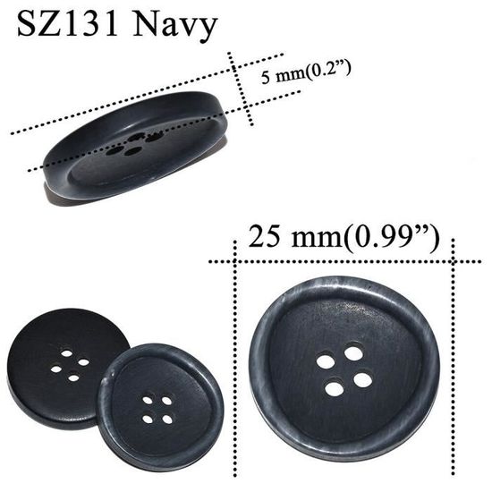 Bouton Rond En Résine Haute Qualité (25 Mm) Idéal Hauts - Switzerland