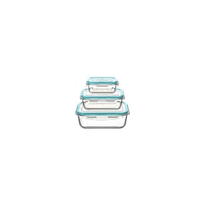 Boite de conservation rectangulaire - Lot de 3 - Clipeat - Verre