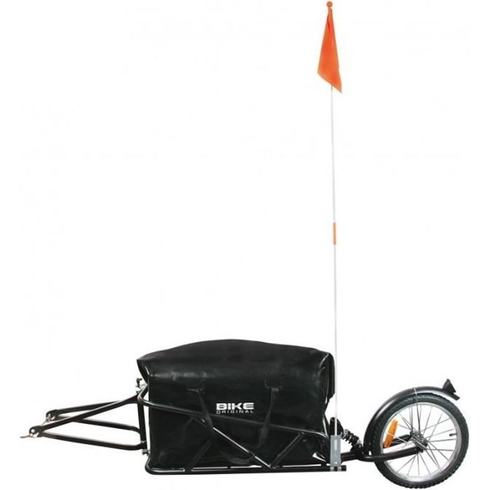 Remorque vélo BIKE ORIGINAL Mono Roue | avec amortisseur et sac de transport 100% waterproof - Noir - Ref. 4303