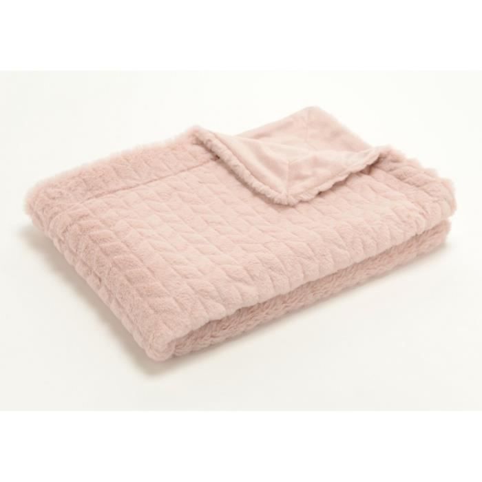Plaid chevron Vieux rose 130x170