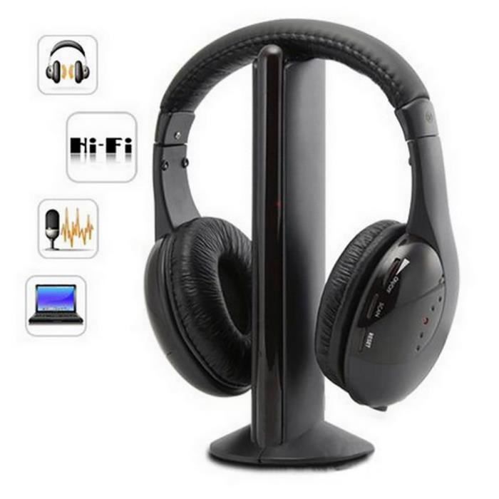 2021 5in1 Salut-Fi Casque sans fil Casque stéréo pour PC portable TV FM Radio MP3 zero20321