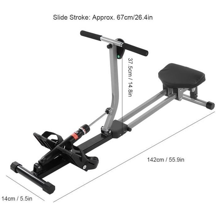 Rameur d'appartement - Pour fitness et cardio training - Ecran LCD multifonction HB041 -COO