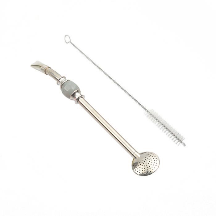 Acier inoxydable nettoyage perles paille cuillère thé Yerba Mate gourde bombilla filtre PAILLE NON JETABLE