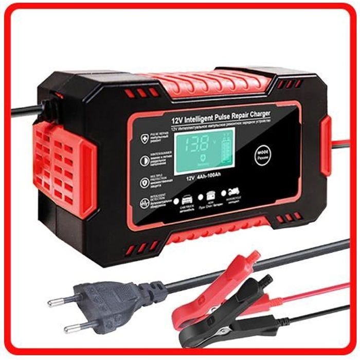 EAFC – chargeur de batterie de voiture entièrement automatique, avec affichage numérique 12V, pour batteries au plomb, pour demarrag