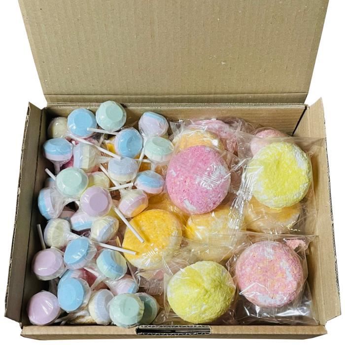 Assortiment de Boules coco et sucettes dextrose - 60 pièces - Confiserie rétro
