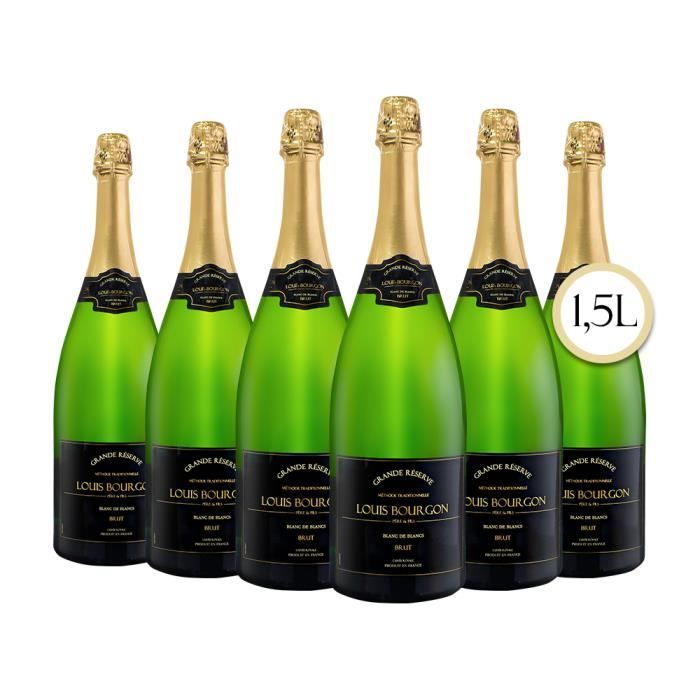 Pack 6 Louis Bourgon Grande Réserve Blanc de Blancs Brut Magnum 1,5L