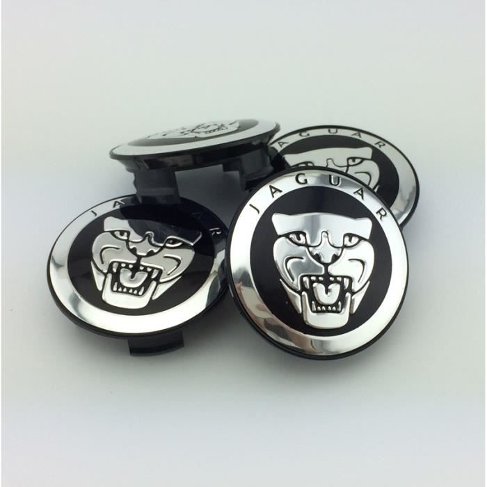 4 x Centres de Roue Embleme Cache Moyeu 59mm noir for JAGUAR XF XJ XJS XK S-TYPE X-TYPE