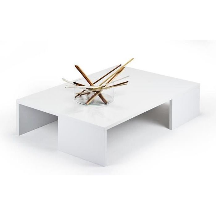 Mobili Fiver, Table basse, Rachele, Blanc laqué brillant, Mélaminé, Made in Italy